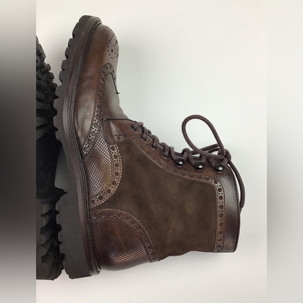 Magnanni Enzo wingtip boots men’s 8 M brown - Picture 8 of 12